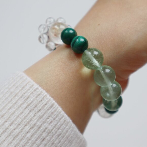 Handmade Green Red Phantom Quartz Malachite - Picture 3 of 5